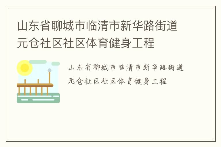 山東省聊城市臨清市新華路街道元倉(cāng)社區(qū)社區(qū)體育健身工程