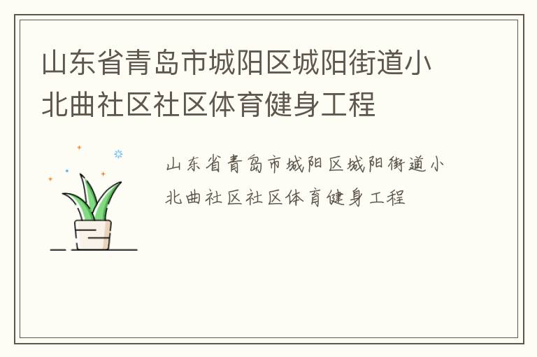 山東省青島市城陽區(qū)城陽街道小北曲社區(qū)社區(qū)體育健身工程