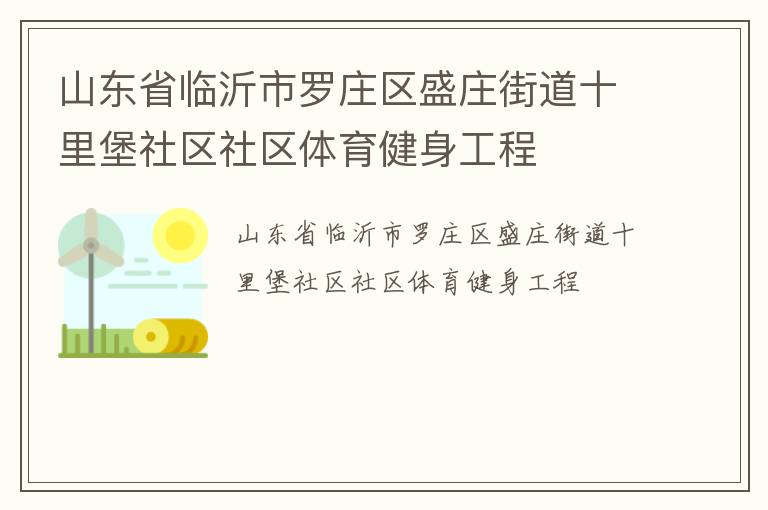 山東省臨沂市羅莊區(qū)盛莊街道十里堡社區(qū)社區(qū)體育健身工程