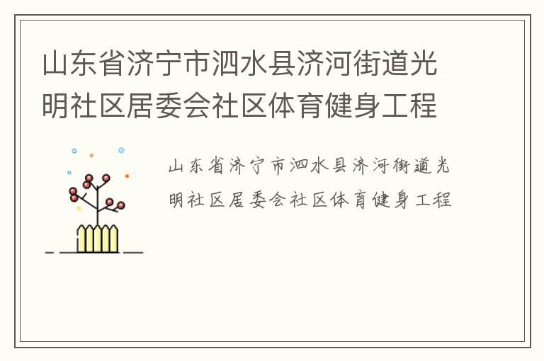 山東省濟寧市泗水縣濟河街道光明社區(qū)居委會社區(qū)體育健身工程