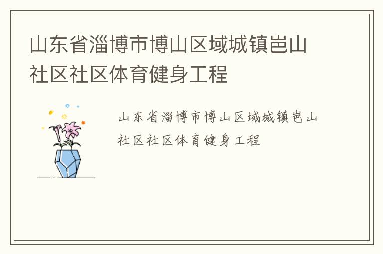 山東省淄博市博山區(qū)域城鎮(zhèn)岜山社區(qū)社區(qū)體育健身工程