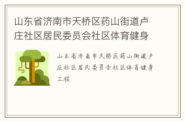 山東省濟(jì)南市天橋區(qū)藥山街道盧莊社區(qū)居民委員會(huì)社區(qū)體育健身工程