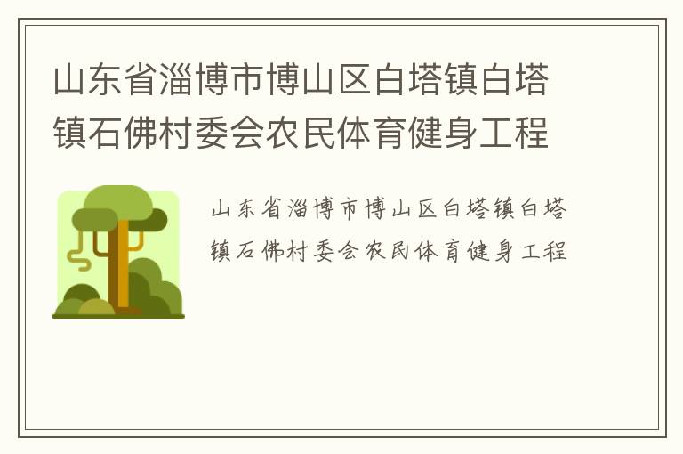 山東省淄博市博山區(qū)白塔鎮(zhèn)白塔鎮(zhèn)石佛村委會農(nóng)民體育健身工程