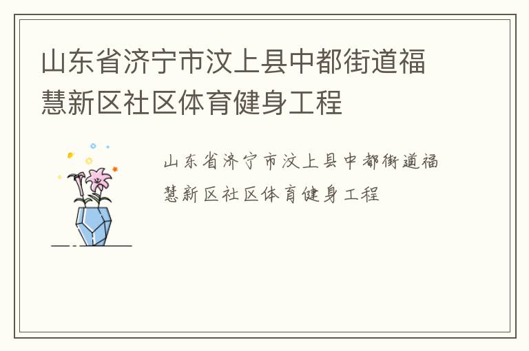 山東省濟寧市汶上縣中都街道?；坌聟^(qū)社區(qū)體育健身工程