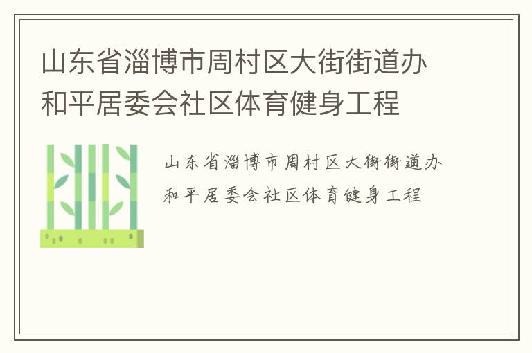 山東省淄博市周村區(qū)大街街道辦和平居委會社區(qū)體育健身工程