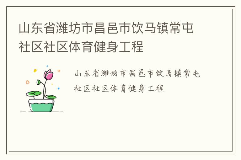 山東省濰坊市昌邑市飲馬鎮(zhèn)常屯社區(qū)社區(qū)體育健身工程