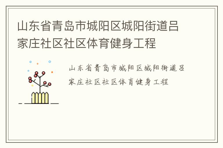 山東省青島市城陽區(qū)城陽街道呂家莊社區(qū)社區(qū)體育健身工程