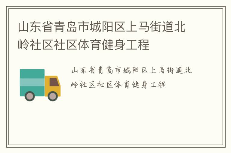 山東省青島市城陽區(qū)上馬街道北嶺社區(qū)社區(qū)體育健身工程
