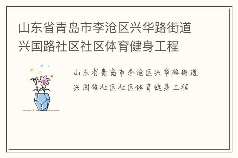 山東省青島市李滄區(qū)興華路街道興國(guó)路社區(qū)社區(qū)體育健身工程