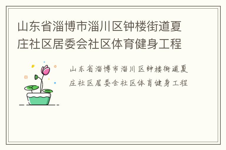 山東省淄博市淄川區(qū)鐘樓街道夏莊社區(qū)居委會(huì)社區(qū)體育健身工程