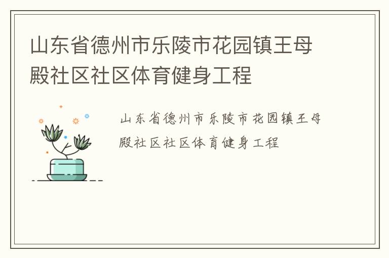 山東省德州市樂(lè)陵市花園鎮(zhèn)王母殿社區(qū)社區(qū)體育健身工程