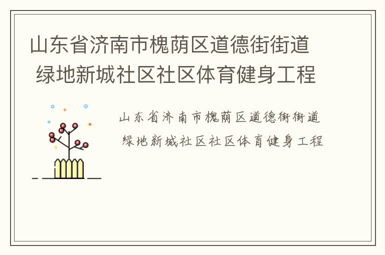 山東省濟(jì)南市槐蔭區(qū)道德街街道 綠地新城社區(qū)社區(qū)體育健身工程