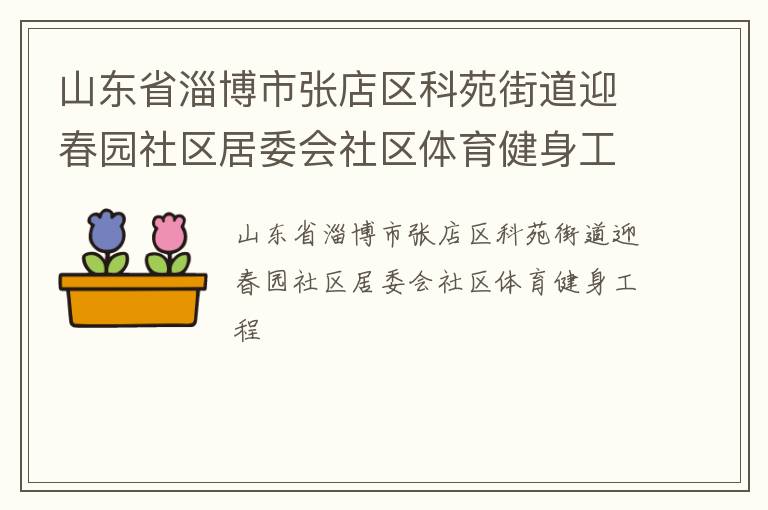 山東省淄博市張店區(qū)科苑街道迎春園社區(qū)居委會(huì)社區(qū)體育健身工程