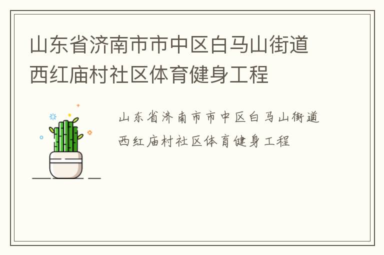 山東省濟(jì)南市市中區(qū)白馬山街道西紅廟村社區(qū)體育健身工程