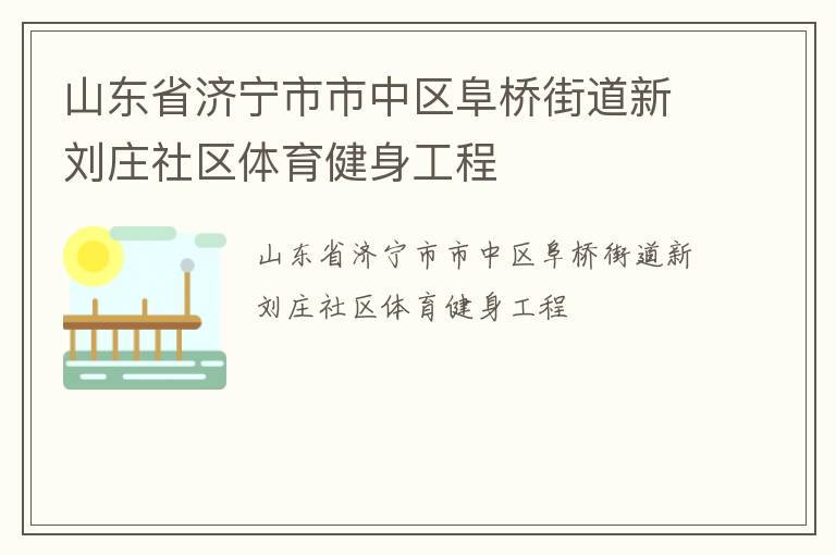 山東省濟寧市市中區(qū)阜橋街道新劉莊社區(qū)體育健身工程