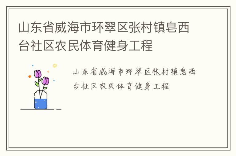 山東省威海市環(huán)翠區(qū)張村鎮(zhèn)皂西臺(tái)社區(qū)農(nóng)民體育健身工程