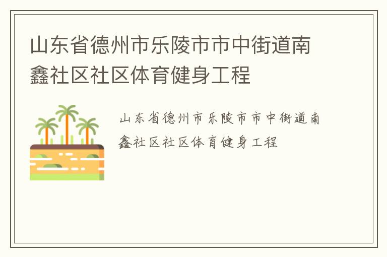 山東省德州市樂(lè)陵市市中街道南鑫社區(qū)社區(qū)體育健身工程