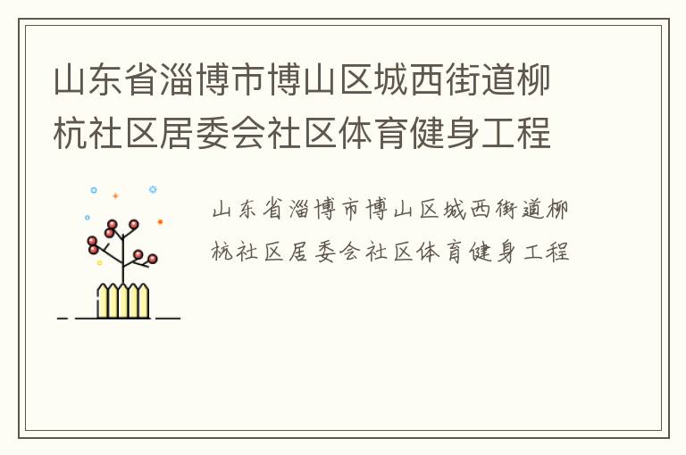 山東省淄博市博山區(qū)城西街道柳杭社區(qū)居委會社區(qū)體育健身工程