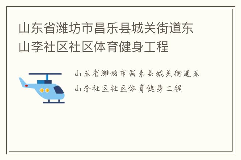 山東省濰坊市昌樂縣城關街道東山李社區(qū)社區(qū)體育健身工程