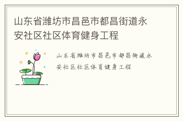 山東省濰坊市昌邑市都昌街道永安社區(qū)社區(qū)體育健身工程