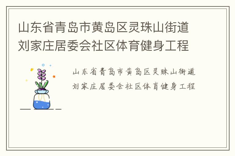 山東省青島市黃島區(qū)靈珠山街道劉家莊居委會(huì)社區(qū)體育健身工程