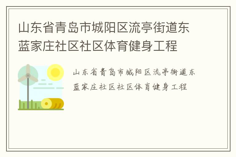 山東省青島市城陽(yáng)區(qū)流亭街道東藍(lán)家莊社區(qū)社區(qū)體育健身工程