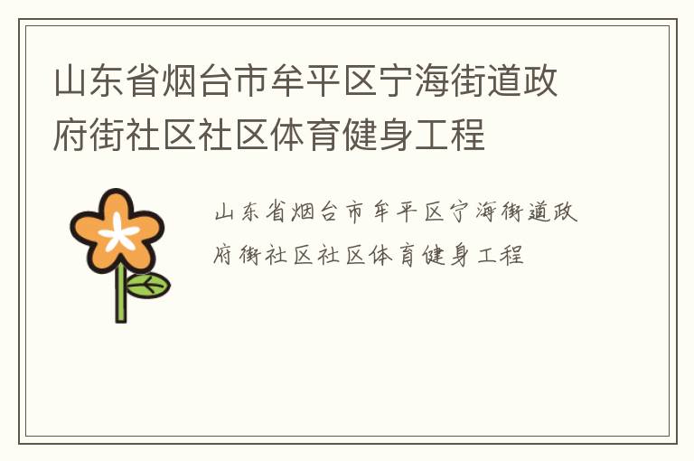 山東省煙臺市牟平區(qū)寧海街道政府街社區(qū)社區(qū)體育健身工程