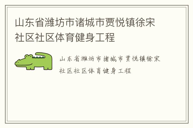 山東省濰坊市諸城市賈悅鎮(zhèn)徐宋社區(qū)社區(qū)體育健身工程