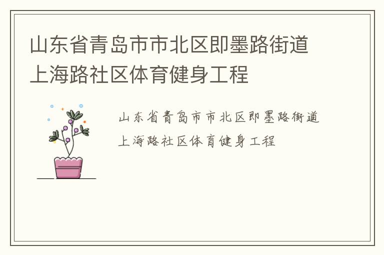 山東省青島市市北區(qū)即墨路街道上海路社區(qū)體育健身工程