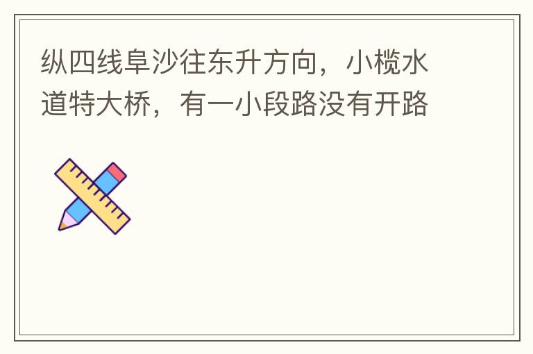 縱四線阜沙往東升方向，小欖水道特大橋，有一小段路沒有開路燈，阜沙往東升上橋的一小段路，沒有開，其他都開了，為什么這一段路不開，經(jīng)過的時候感覺很奇怪。