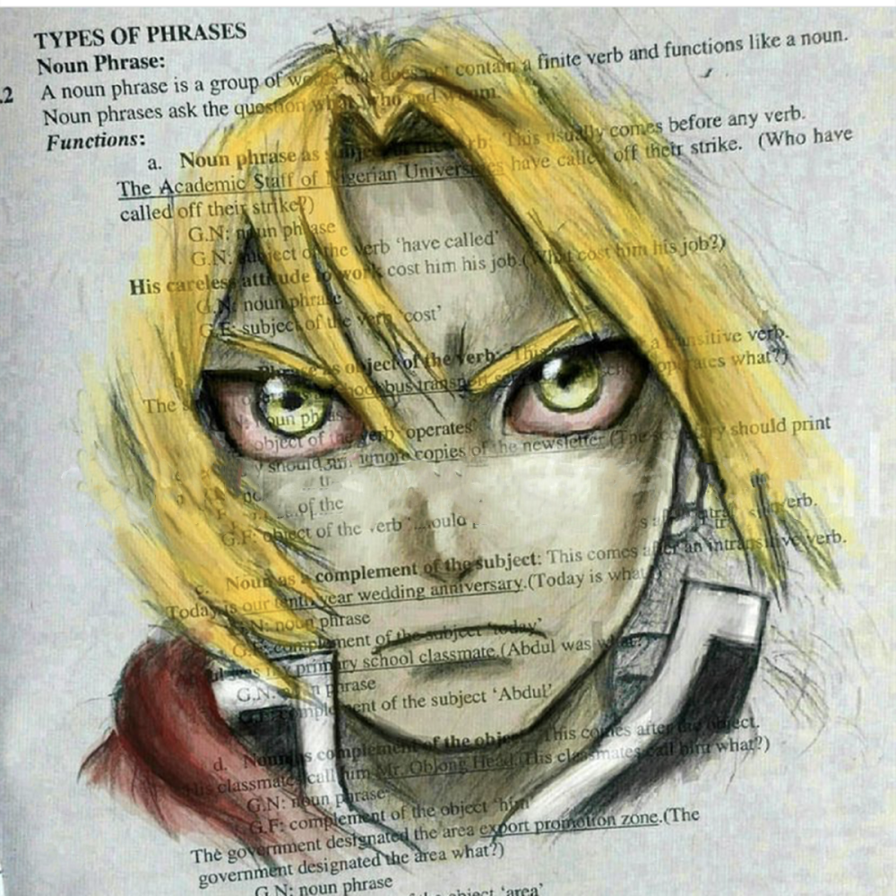 在課本上畫畫會怎樣，或許這位外語課堂上跑神的畫師能夠給出答案