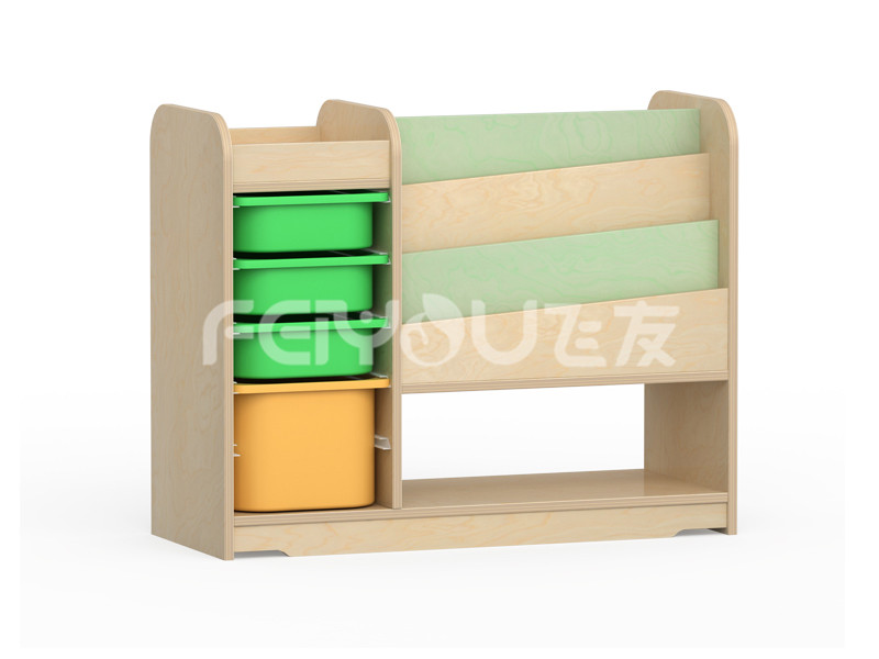 實(shí)木閱讀書(shū)架兒童組合書(shū)架-089