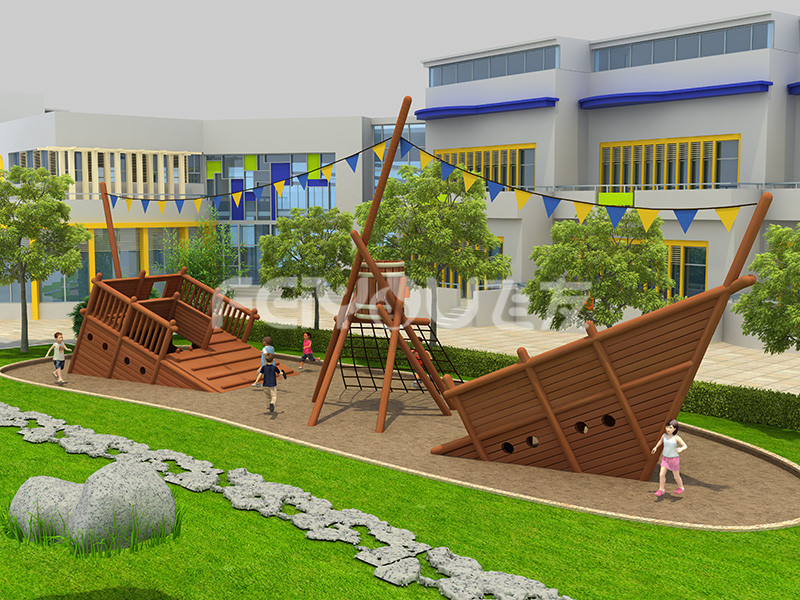 木質組合滑梯-006