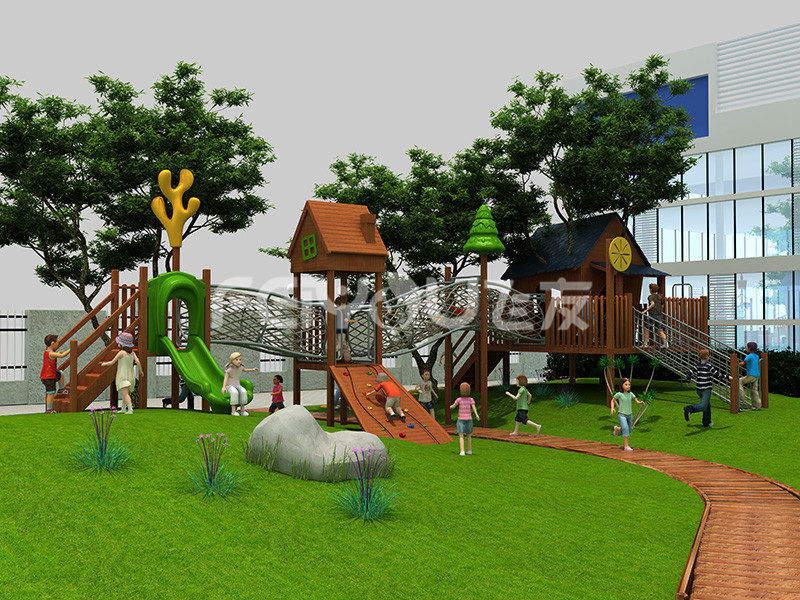 木質組合滑梯-004