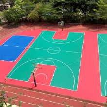 室外操場籃球場施工遼寧撫順橡膠丙烯酸籃球場修補(bǔ)