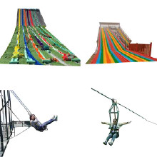 戶外大型游樂設備人造草坪彩虹滑道景區(qū)游樂項目  滑索滑道無動力設備娛樂項目2020